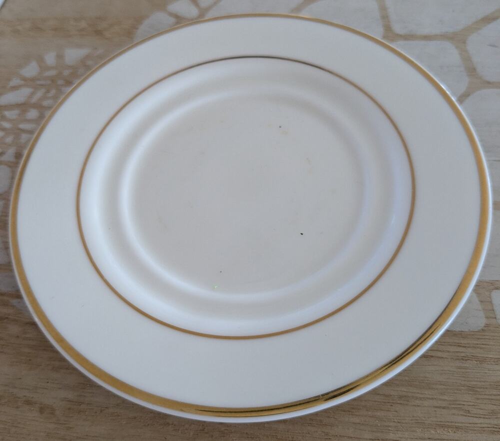 JCPenney Home Collection Double Gold Band Rim & Verge Saucer Plate Replacement